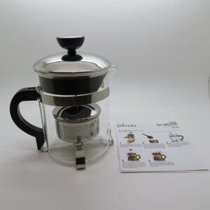 Teapot Tea Infuser Primula 18 oz Glass Pitcher Stainless Steel Basket 1 Serving